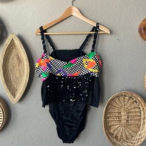 Vintage 80s print sequin costume